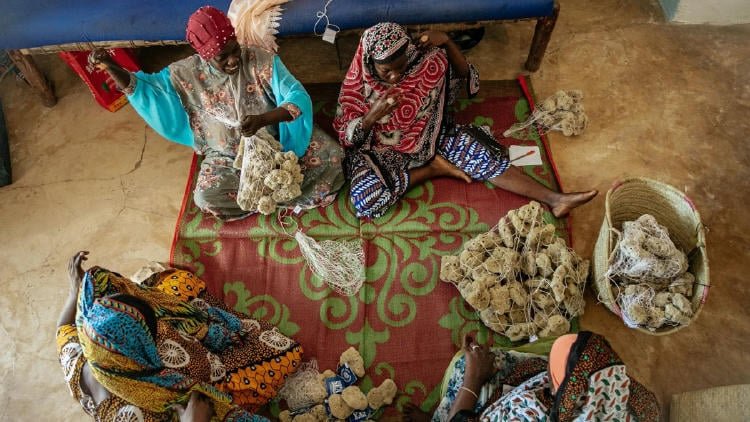 mujeres esponja en zanzibar